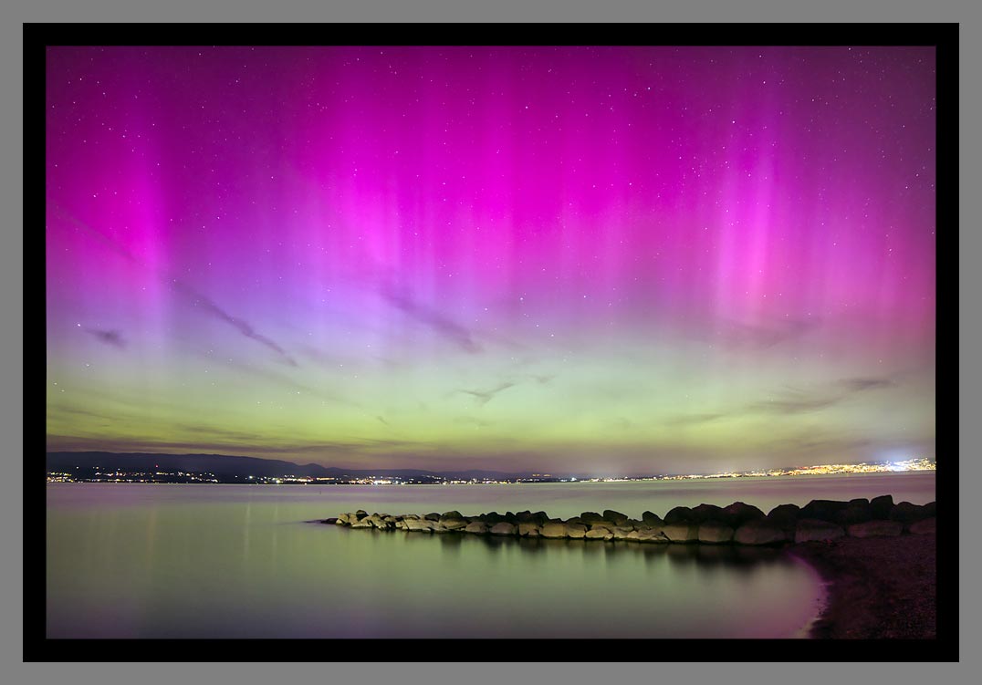 Aurores polaires sur le lac Léman Mai 2024 - Les plus belles photos du lac Léman  par Christophe Bourreau