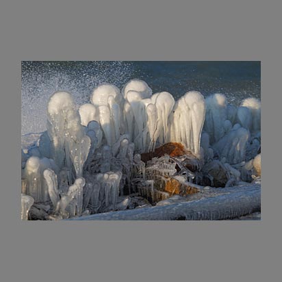 Sculpture de glace Lac Léman gelé  - Photo Christophe Bourreau