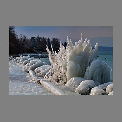 Sculpture de glace Lac Léman gelé  - Photo Christophe Bourreau