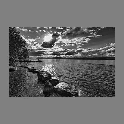 Photo Lac Léman en noir et blanc - Christophe Bourreau
