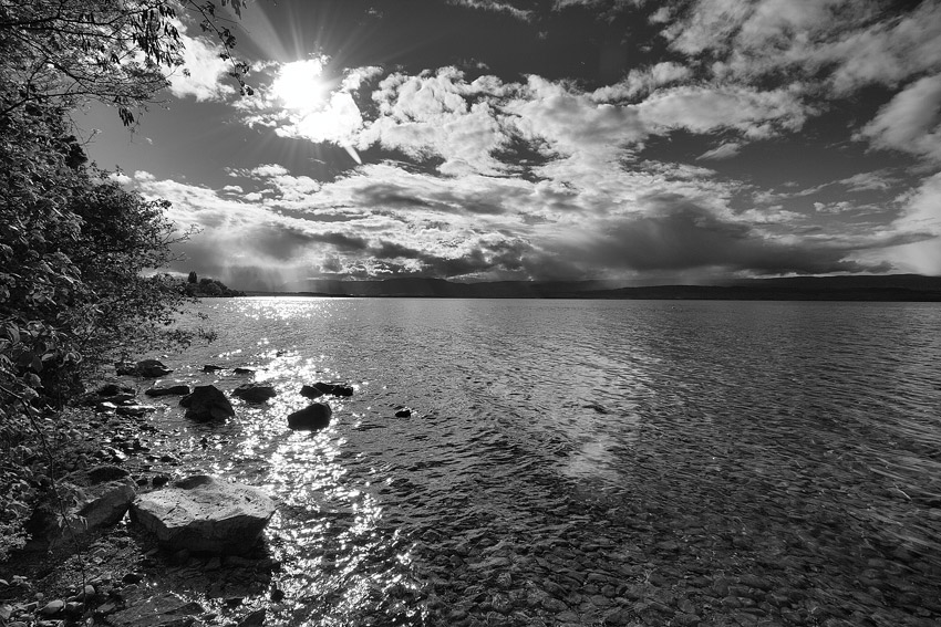 Photo Lac Léman à Anthy en noir et blanc