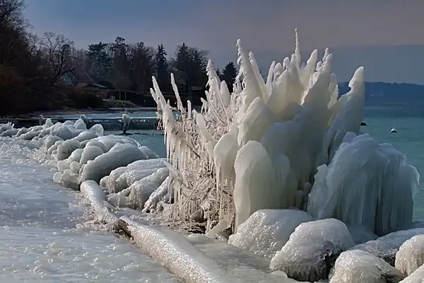 Lac Léman gelé - vague de froid 2012 - les plus belles photos du photographe Christophe Bourreau