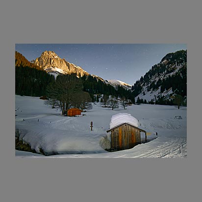 Chalets de Chevenne à Abondance sous les étoiles - Haute-Savoie - Photo Nightscape
