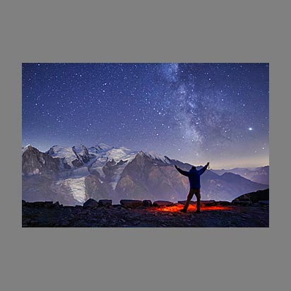 Voie Lactée sur le Mont-Blanc depuis les aiguilles rouges - Chamonix -Nightscape